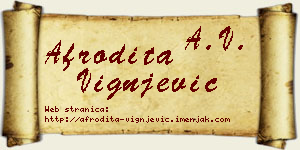 Afrodita Vignjević vizit kartica